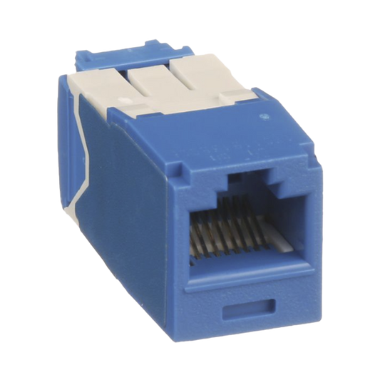 Conector Jack RJ45 Estilo TG, Mini-Com, Categoría 6A, de 8 Posiciones y 8 Cables, Color Azul