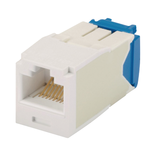 Conector Jack RJ45 Estilo TG, Mini-Com, Categoría 6A, de 8 Posiciones y 8 Cables, Color Blanco