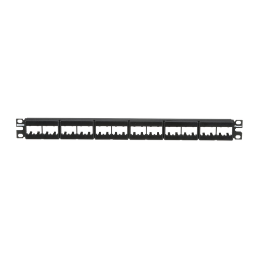 Panel de Parcheo Modular Mini-Com (Sin Conectores), Plano, Sin Blindaje, de 24 Puertos, 1UR