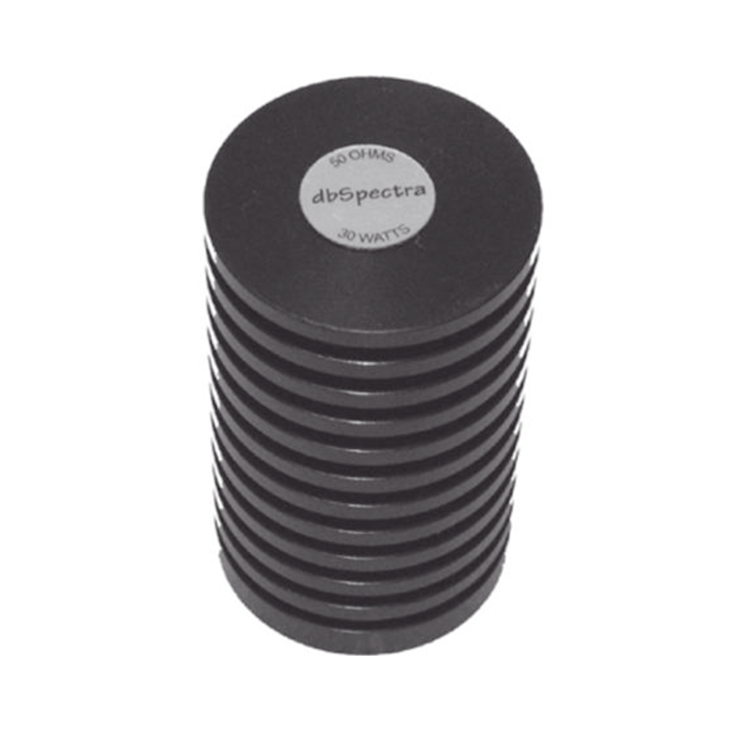 Carga Terminal de 50 Ohm, 0-960 MHz, Perdida por Retorno de 25 dB, 30 Watt, Conector N Macho para Circuladores dB Spectra.