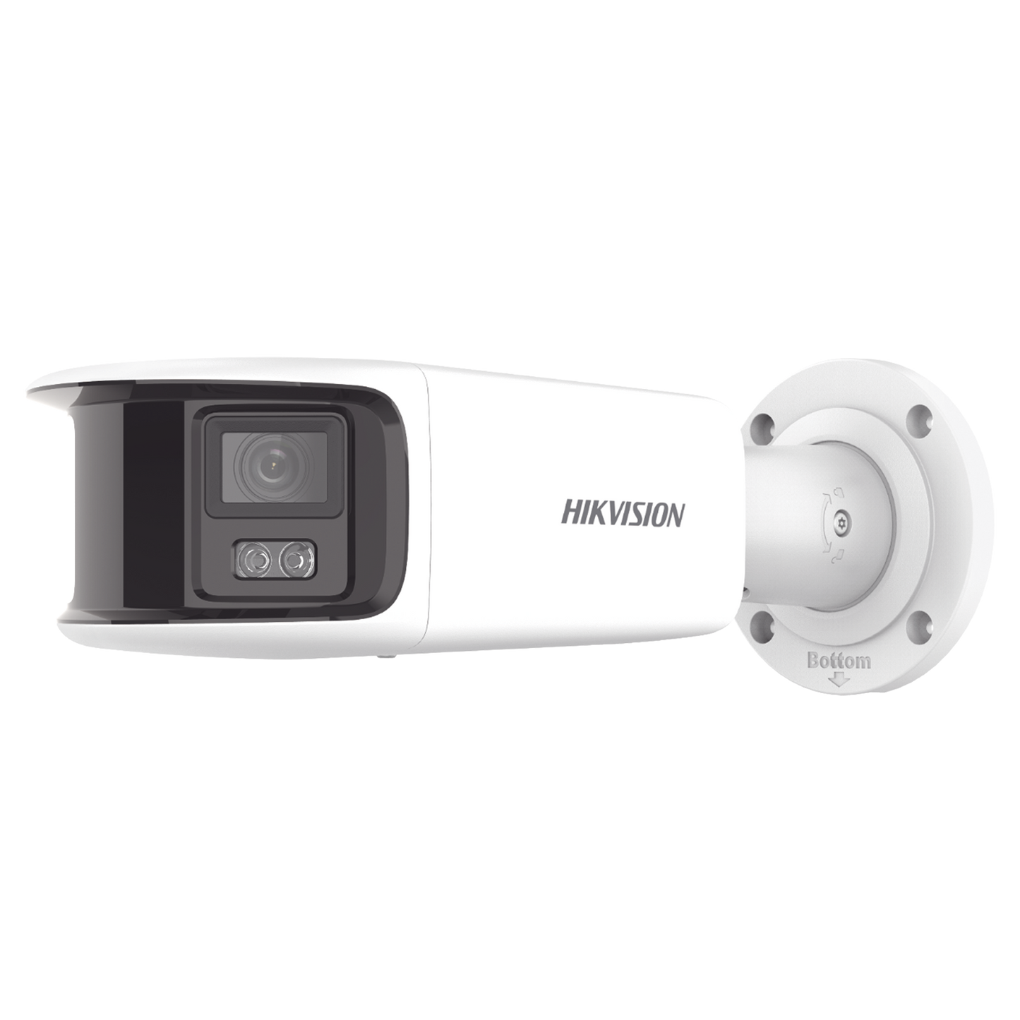 [FlexVu] [ PROTECCIÓN ACTIVA ] Bala IP Panorámica 8 Megapixel (4K) / 2 Lentes 4 mm (180°) / Imagen a Color 24/7 (ColorVu) / PoE / WDR 130° / IP67 / ACUSENSE / Luz Estroboscópica y Alarma Audible / 40 mts Luz Blanca / Micro SD