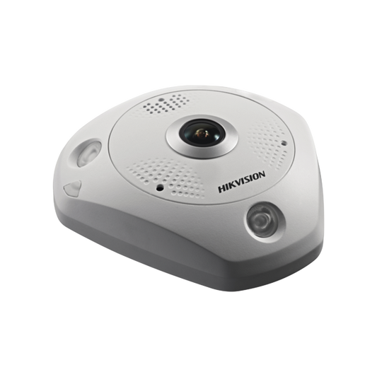 Fisheye IP 6 Megapixel / 180° - 360° / DEWARPING / dWDR / Uso en Interior / 15 mts IR / Entrada y Salida de Audio y Alarma / Múltiples Vistas / MicroSD