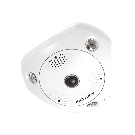 Fisheye IP 12 Megapixel / 180° - 360° / DEWARPING / WDR 120 dB / Uso en Interior / 15 mts IR / Entrada y Salida de Audio y Alarma / Múltiples Vistas / MicroSD