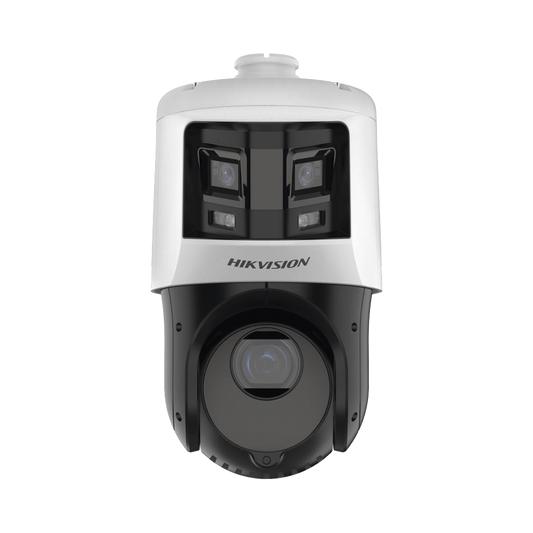 [TandemVu] Domo PTZ IP 4 Megapixel con Cámara Panoramica 6 Megapixel / 25X Zoom / 100 mts IR / IP66  / WDR / PoE+ / Entrada-Salida de Audio y Alarma / Ultra Baja Iluminación / Micro SD