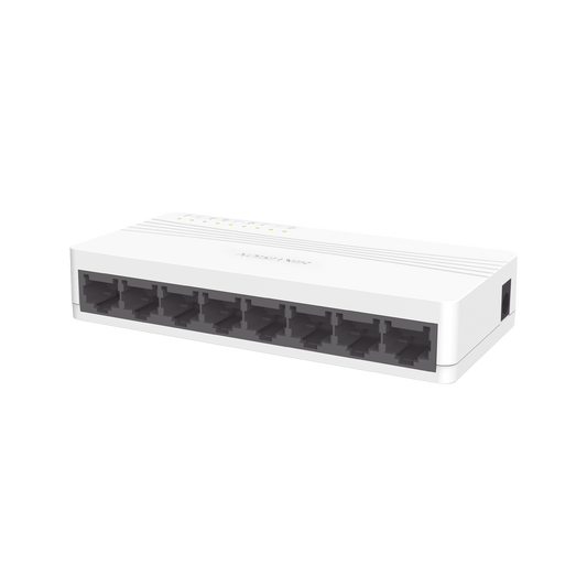 Switch No Administrable de Escritorio de 8 Puertos / Fast Ethernet  10 / 100 Mbps / Diseño Compacto y Estetico