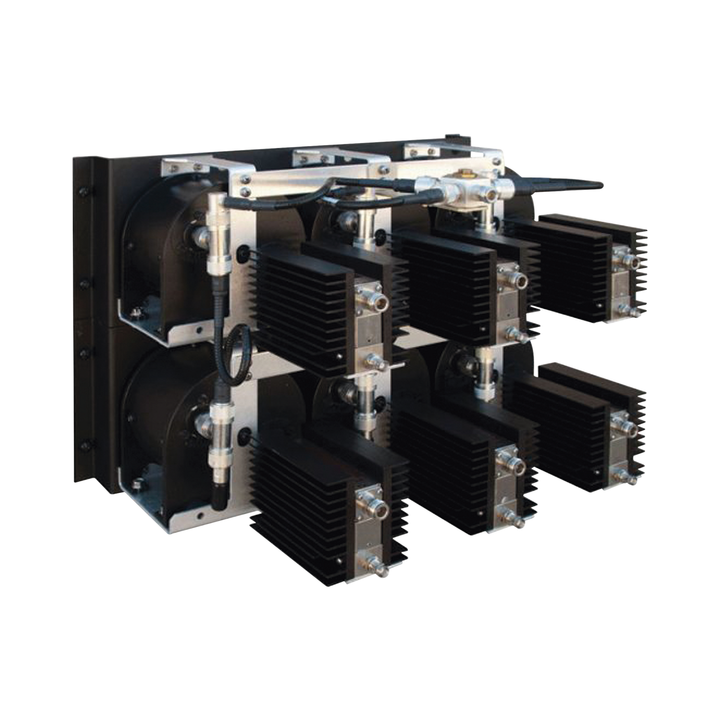 Combinador de Cerámica en Panel para Rack 19", 851-869 MHz, 8 Canales, 150 kHz de Sep. min, 110 Watt, N Hembras / DIN 7-16 Hem.