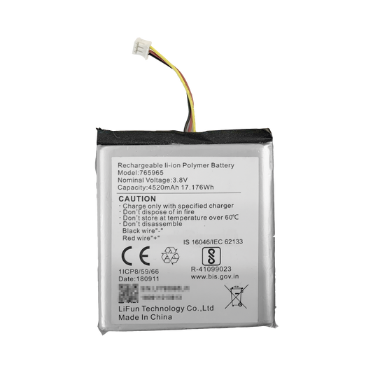 Batería de Respaldo para Panel de Alarma Hikvision / 4520 mAh / Compatible con Paneles AX PRO - AX HUB - Hibrido Versión 1 (DS-PHA64-W4P) y Repetidor AX PRO  DS-PR1-WB