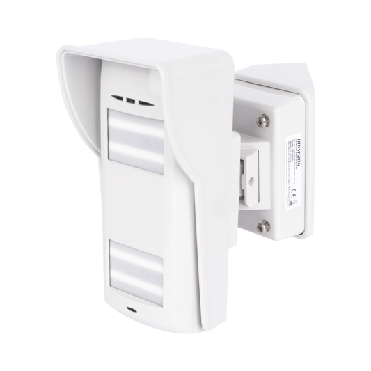 Detector de Movimiento Exterior Cableado / 12 Metros de Detección / 85° Ángulo de Detección / Dual-Tech con Doble Tecnología Microondas y PIR / Inmunidad a Mascotas de 24 Kg / Exterior + Montaje de Pared y Adaptador