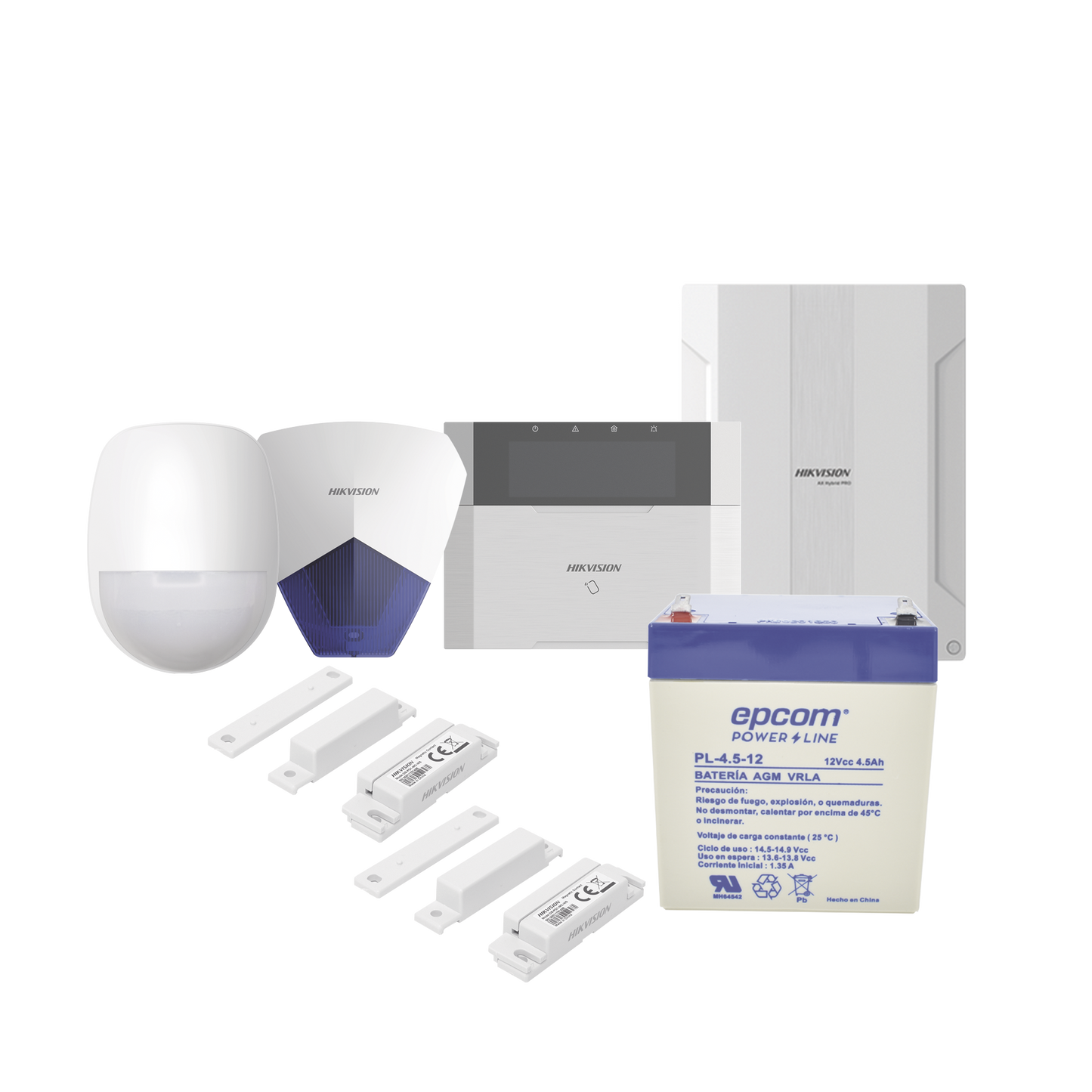 KIT Panel de Alarma  AX HYBRID PRO / 1 Panel Híbrido / 1 Teclado LCD / 1 PIR / 2 Contactos Magnéticos / 1 Sirena Azul