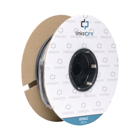 Carrete de Fibra Óptica Monomodo con Conectores LC-LC Duplex, Reforzada con Kevlar, de 50 Metros (164.04 Pies), Para Instalaciones Subterráneas por Tubería
