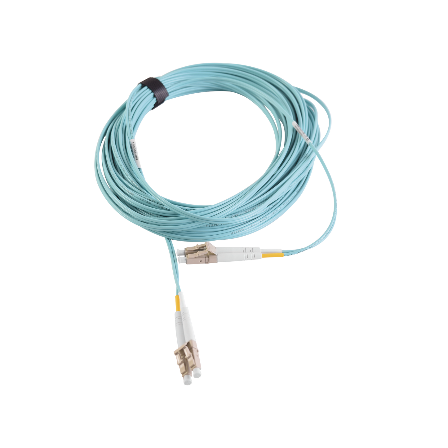 Jumper de Fibra Óptica Multimodo 50/125 XGLO OM3, LC-LC Duplex, OFNR, Color Aqua, 10 Metros (32.81 Pies)