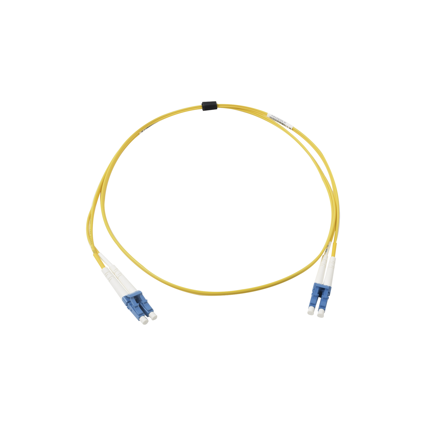 Jumper de Fibra Óptica Monomodo (OS2), XGLO, Riser, LC/UPC-LC/UPC Duplex, OFNR, Color Amarillo, 1 Metro (3.28 Pies)