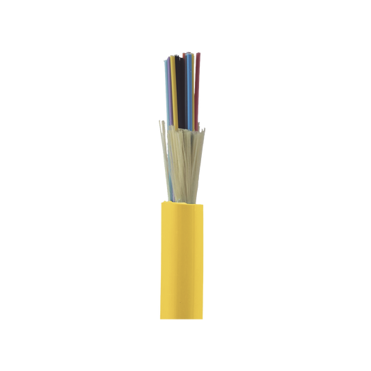 Cable de Fibra Óptica de 24 Hilos, Monomodo OS2 9/125, Interior, Tight Buffer 900um, No Conductiva (Dieléctrica), OFNP (Plenum), Precio Por Metro