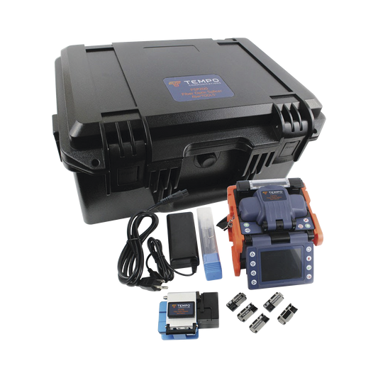 Fusionadora de Fibra Óptica de Alineación por Núcleo con 6 Motores con Pérdida Típica (SM); 0.01 dB (MM); 0.04 dB) / Capacitación Básica Virtual Gratuita