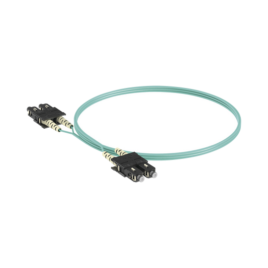 Jumper de Fibra Optica Multimodo 50/125 OM3, SC-SC Duplex, OFNR (Riser), Color Aqua, 3 Metros (9.84 Pies)