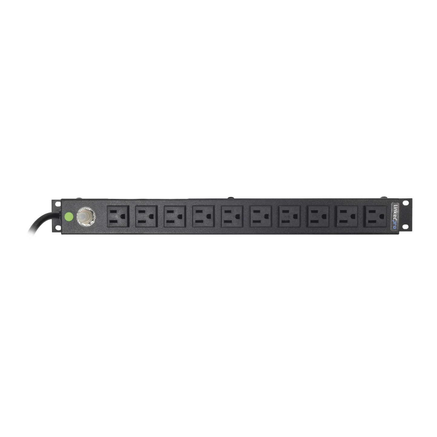 Multicontacto Horizontal (PDU) de 10 Contactos (NEMA 5-15R) Rack 19" 1UR. Voltaje Entrada/Salida: 120Vca/15A