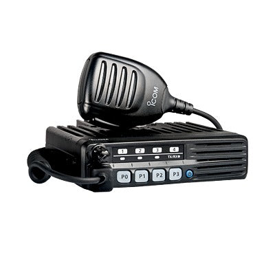 Radio Móvil Analógico en rango de frecuencia 450-512 MHz, 50 W de potencia de RF.  Incluye micrófono, cable de corriente y bracket.