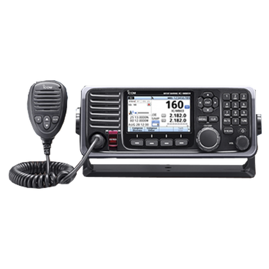 Radio Móvil Marino MF/HF en modos de operación SSB, LSB, AM, CW, FSK, AFSK, llamada digital DSC, con cabezal remoto, gran pantalla a color de fácil acceso