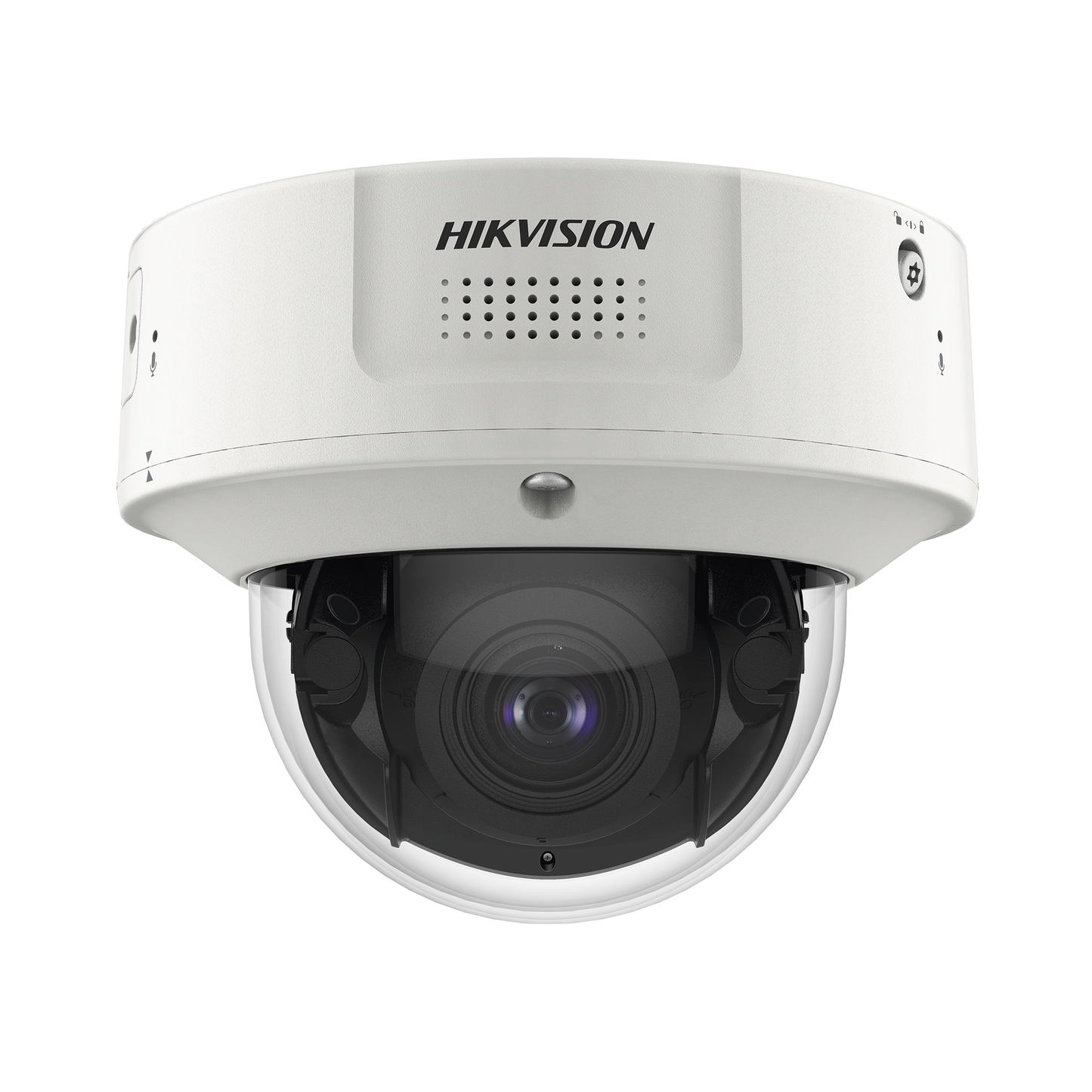 Domo IP 4 Megapixel / Lente Mot. 2.8 - 12 mm / 40 mts IR EXIR / IP67 / IK10 / H.265+ / Conteo de Personas por Detección de Rostro (Base de Datos) / WDR 140 dB / DeepinView / 2 Micrófonos Integrados