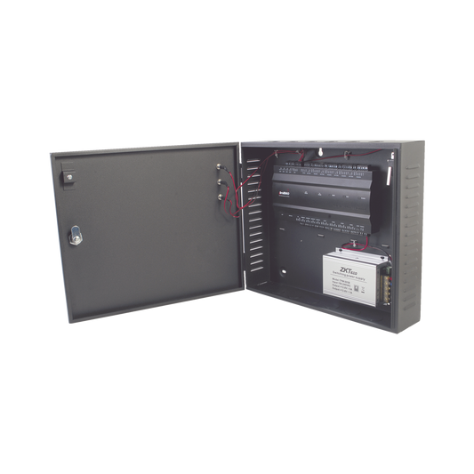 Controlador de Acceso 4 Puertas / 3,000 Huellas 30,000 Tarjetas / TCP/IP / Gabinete Metálico y Fuente 12V 5A