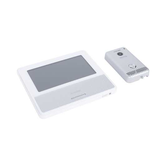 KIT DE VIDEOPORTERO IP COLOR BLANCO / Apertura con app / Súper elegante / Monitor WIFI /  Alimentación 110vca