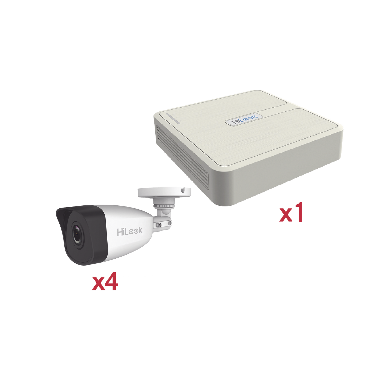 Kit IP 4Megapixel / NVR de 4 Canales con 4 Puertos PoE / 4 Cámaras IP Dual light con microfono