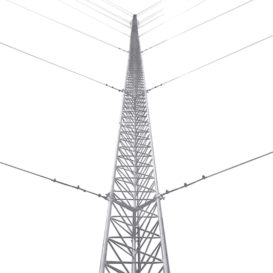 Kit de Torre Arriostrada de Techo de 27 m con Tramo STZ30 Galvanizado Electrolítico (No incluye retenida).