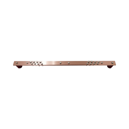 Barra Distribución Tierra Rack 19 in / Cobre 100% / 550A / Aisladores Rojos / 0.64 cm (0.25 in) / J-STD-607-A