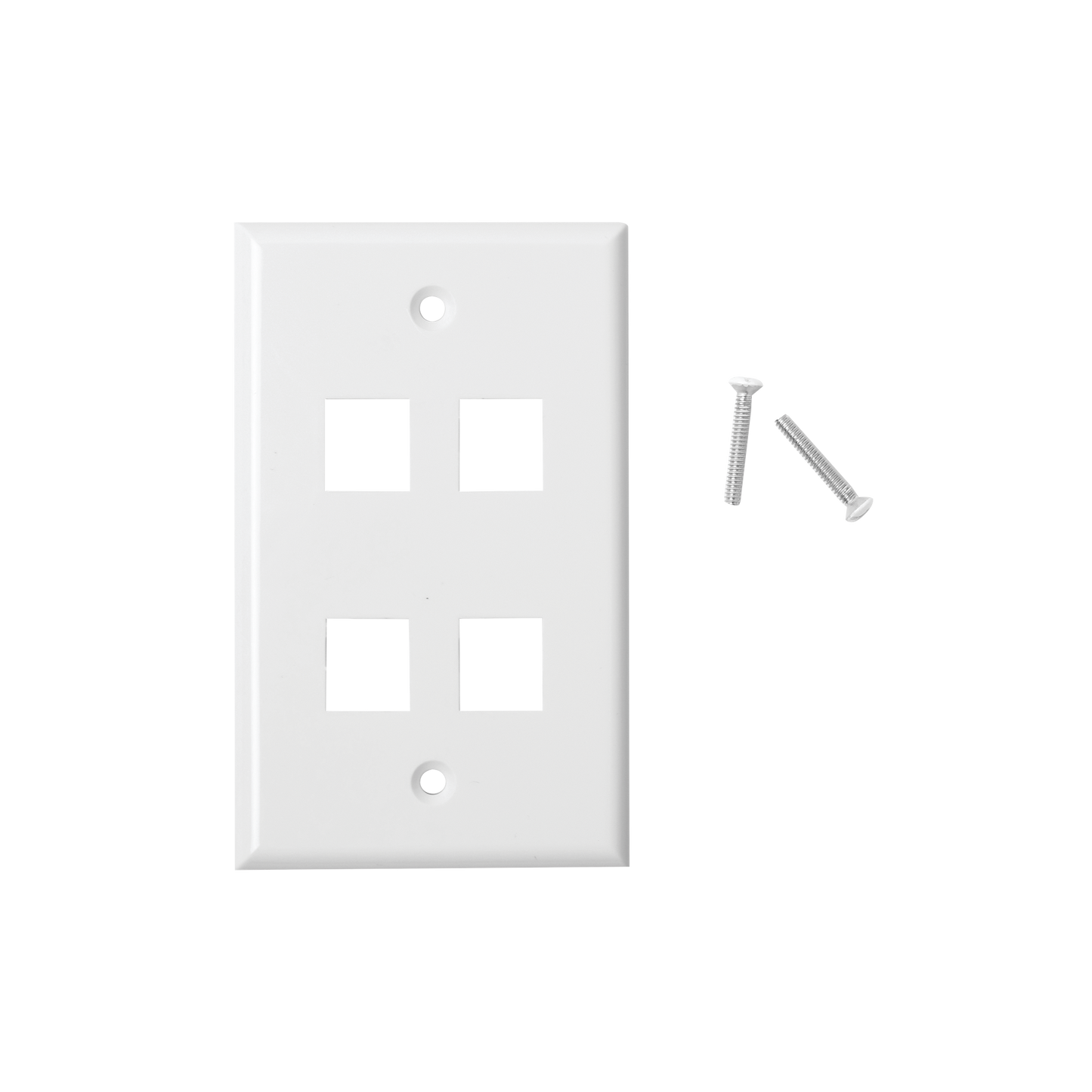 Placa de Pared de 4 Puertos, Keystone, Color Blanco