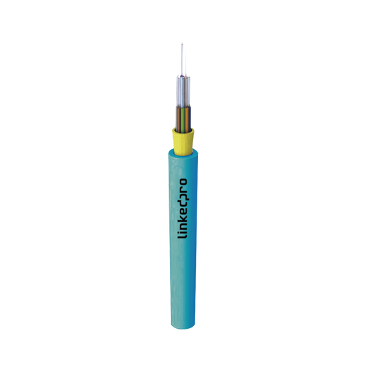 Cable de Fibra Óptica Multimodo OM4 50/125, 6 Hilos, para Interior, Tight Buffer 900µm, OFNR Riser, Dieléctrica, Precio Por Metro, (Hasta 2000 Metros en un Solo Tramo de Cable)