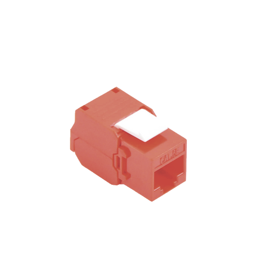 Módulo Jack Keystone Cat6 (Toolless), con Terminación en Ángulo 180 - Color Rojo, Compatible con Faceplate y Patchpanel Linkedpro