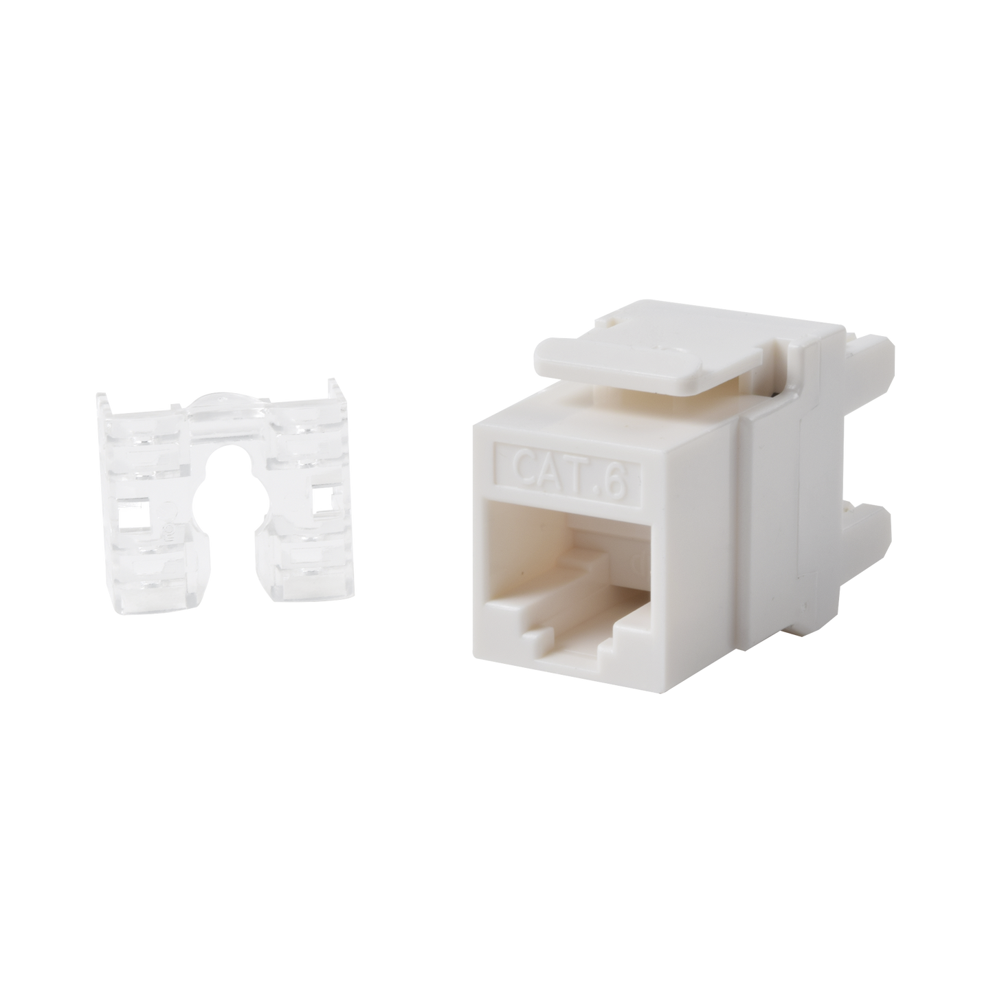 Módulo Jack Keystone Cat6 con Terminación 110 (Punchdown) Ángulo 180 - Color Blanco
