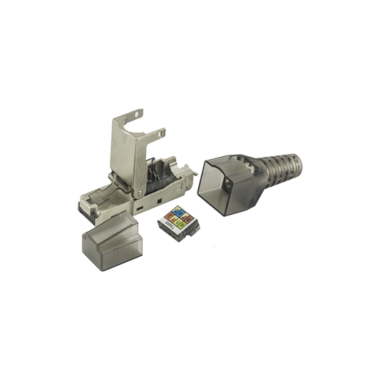 Plug RJ45 Blindado Categoría 6A - Sin Herramienta, para Terminación en Campo