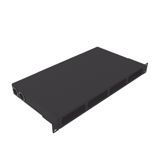 Distribuidor de Fibra Óptica Vacío 19 Pulgadas, Acepta 4 Placas Acopladoras de Linkedpro, Hasta 24 Fibras, 1UR, Incluye Charola de Empalme