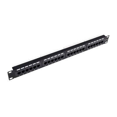 Panel de Parcheo de Impacto (110) UTP de 24 Puertos Cat6A, 19 Pulgadas (48.26 cm), con Barra para Organizar Cables y Espacio para Etiqueta