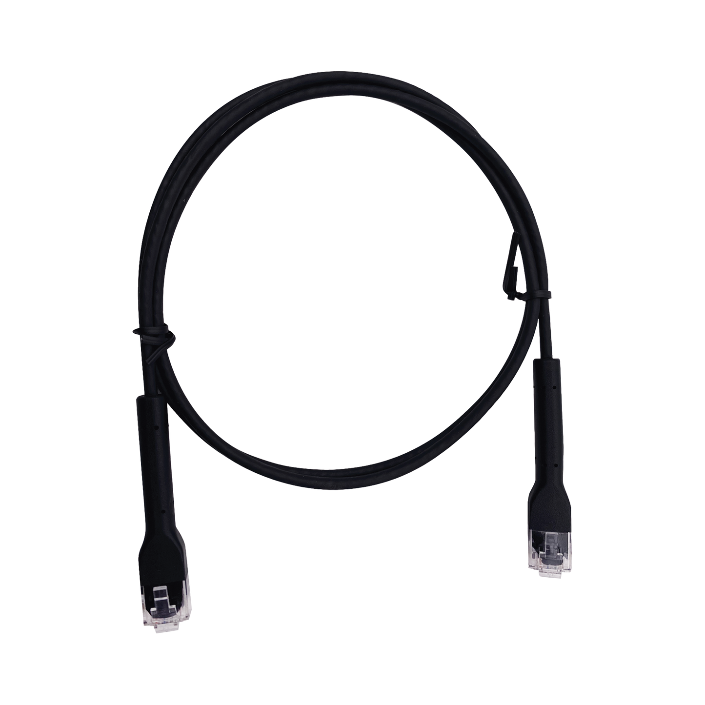 Mini Patch Cord Cat6 Ultra Slim 2 Metros (6.56 Pies) Negro Ahorra Espacio sin Organizadores, con Bota Flexible