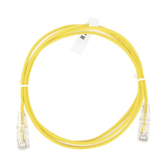 Cable de Parcheo Slim UTP Cat6 - 1 metro, Amarillo, Diámetro Reducido (28 AWG)