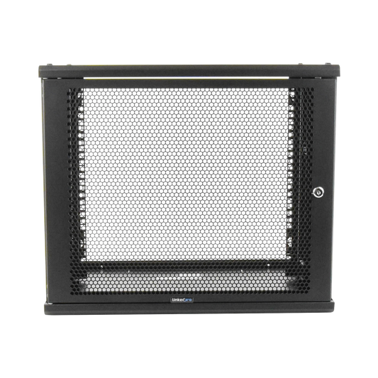 Gabinete Linkedpro de Montaje en Pared, 19in, Puerta Perforada, 9 UR, 450 mm de Profundidad, Color Negro