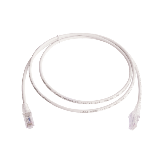 Patch Cord MC6 Modular Cat6 UTP, CM/LS0H, 1.52 Metros (5 Pies), Color Blanco, Versión Bulk (Sin Empaque Individual)