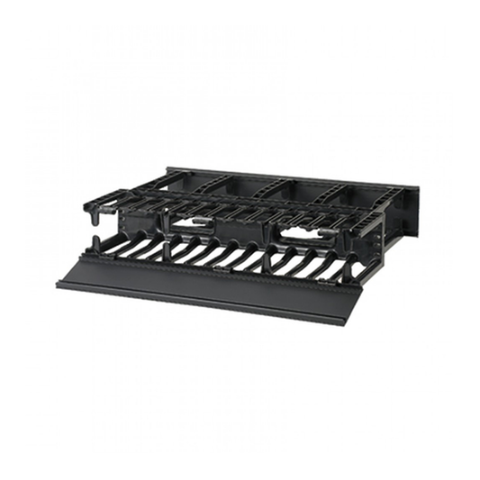 Organizador de Cables Horizontal NetManager de Alta Densidad, Doble (Frontal y Posterior), Para Rack de 19in, 2UR, Color Negro