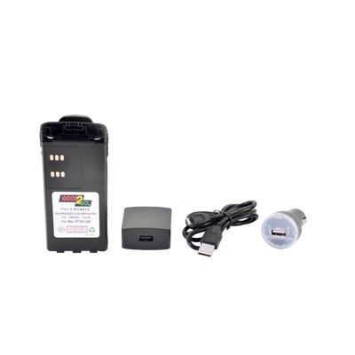 Batería con cargador USB integrado de Li-Ion 2000MAH  con clip  para radios Motorola HT750/1250, PRO5150/5550/7150/7350/7550