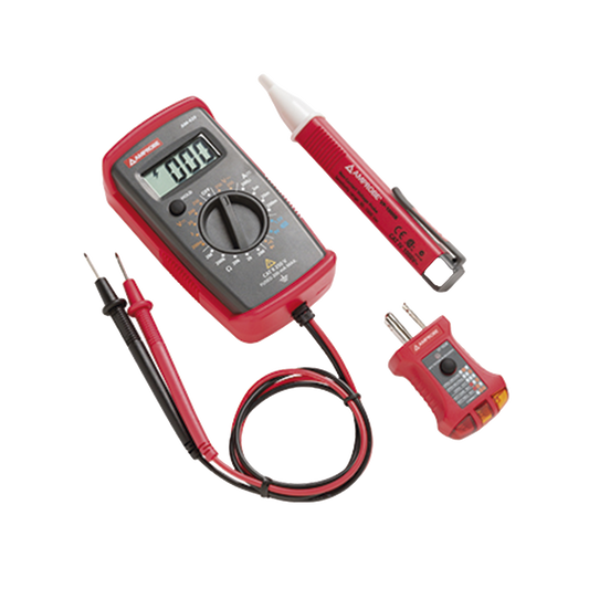 KIT Básico 3 en 1 con Multímetro Digital + Detector de Tensión sin Contacto + Comprobador de Fase GFCI