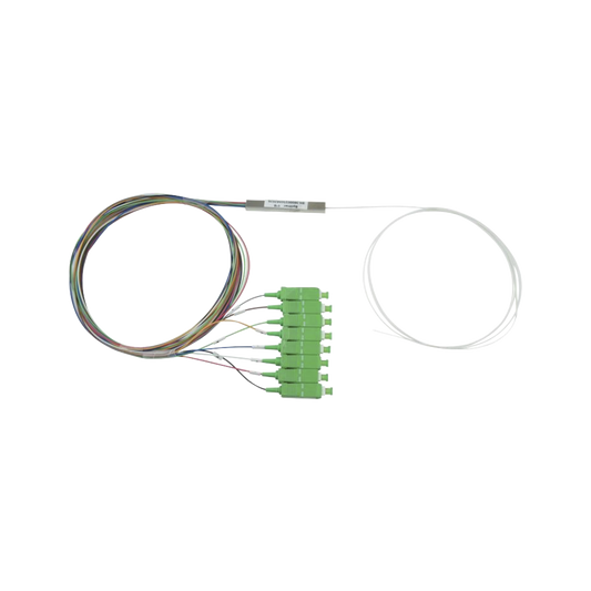 Splitter (Divisor Óptico) Tipo PLC, de 1x8, Conectores SC/APC de Salida