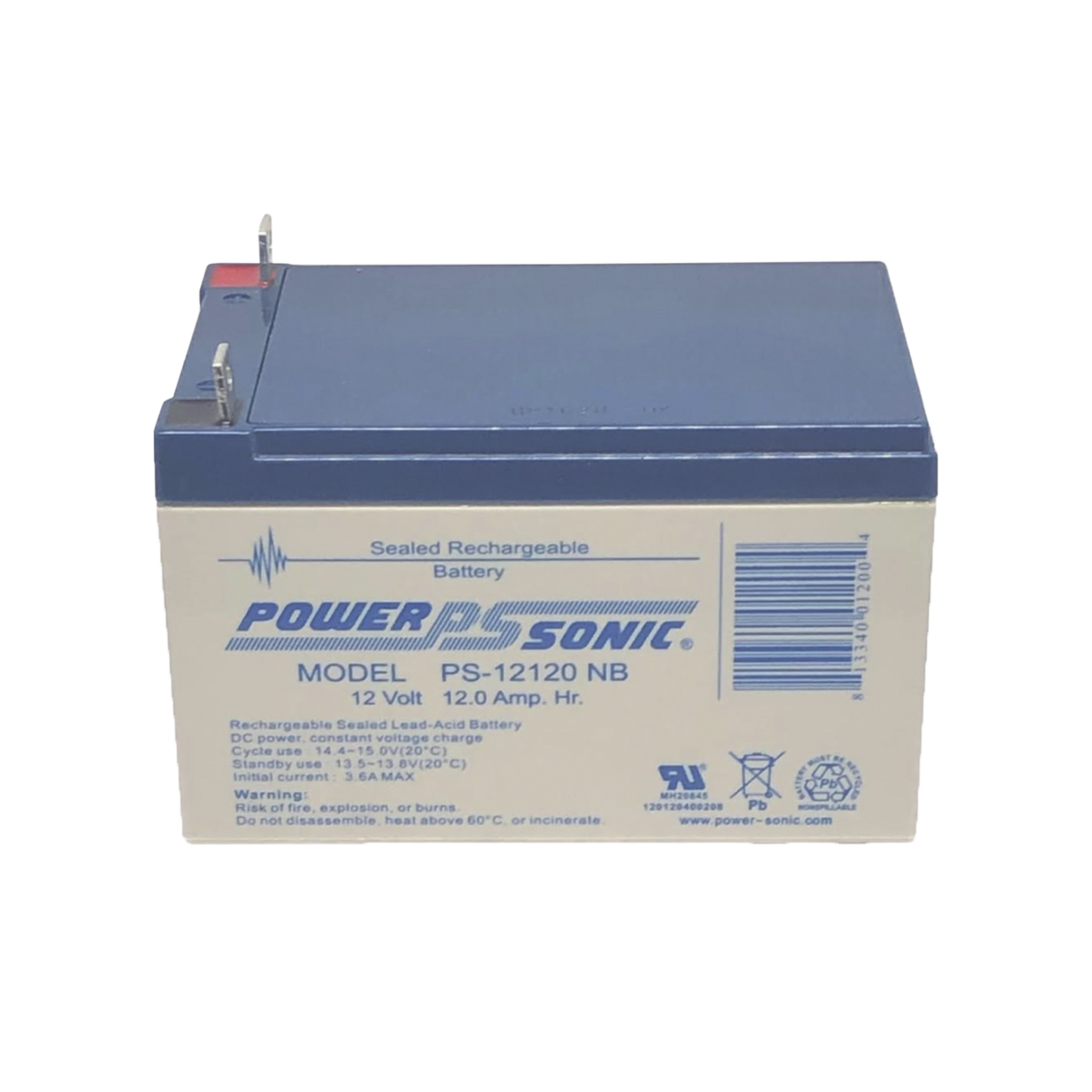 Batería 12V Recargable, 12AH, Para Respaldo, Tecnologías AGM/VRLA, 5 Años Vida Útil, Terminales tipo NB, Reconocida UL , Sin Mantenimiento, Sin Derrames