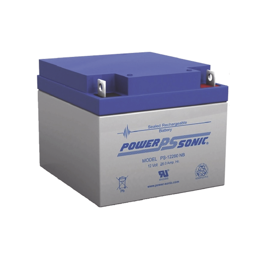 Batería 12V, 26AH, Para Respaldo, Tecnologías AGM/VRLA, 5 Años Vida Útil, Terminales NB, Reconocida UL