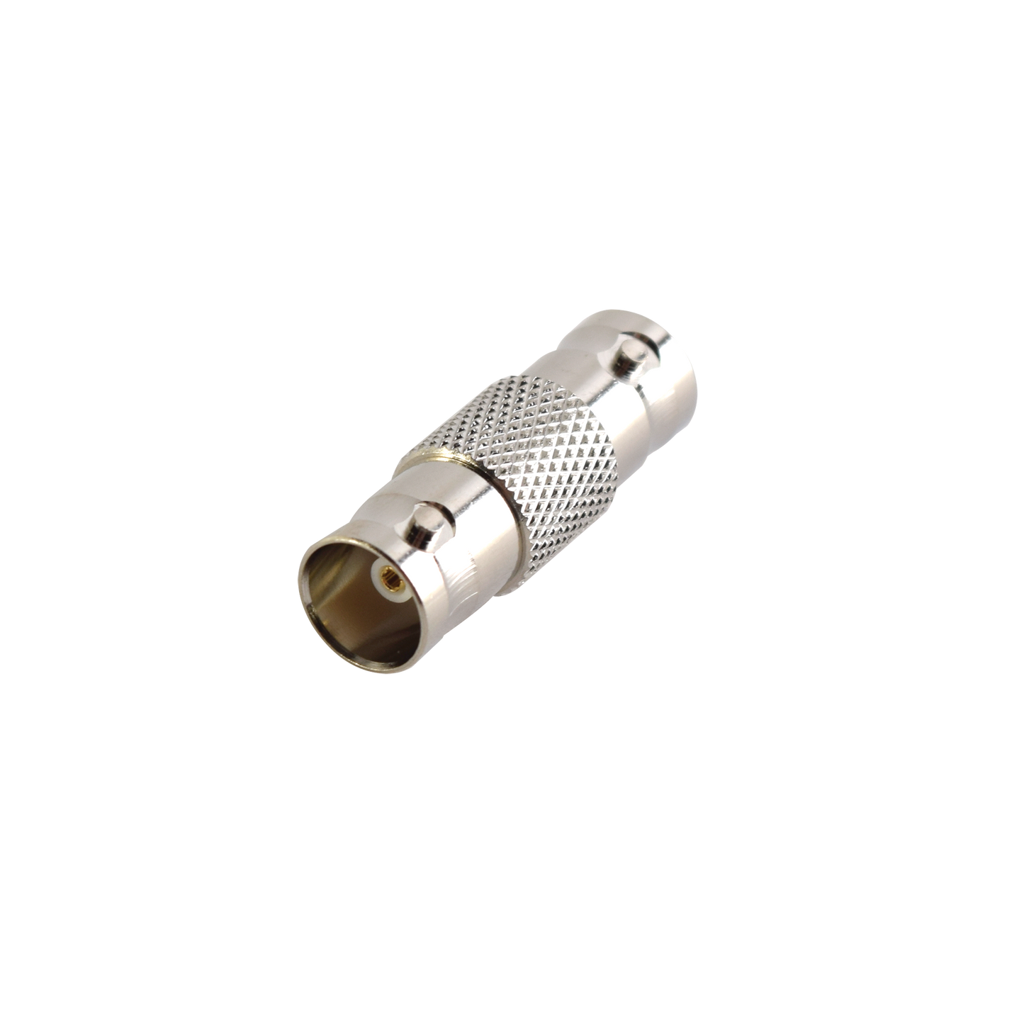 Adaptador Tipo Barril para 75 Ohm, de Conector BNC Hembra a BNC Hembra, Níquel/ Oro/ Teflón.