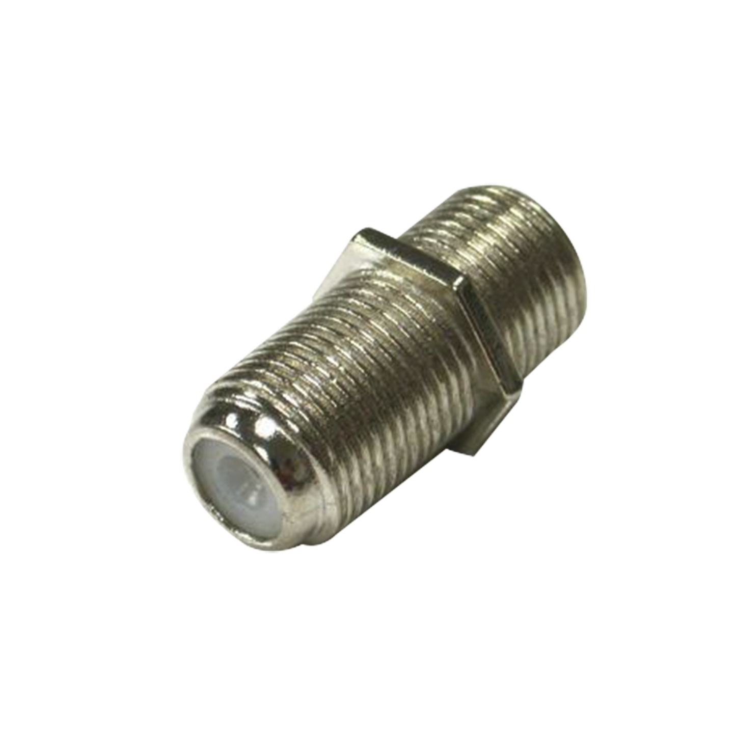 Adaptador Barril para 75 Ohm, de Conector F Hembra a F Hembra, Níquel/ Estaño/ Polietileno.