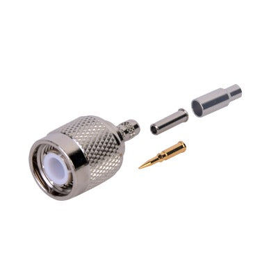 Conector TNC Macho de Anillo plegable  para cables RG-174/U, BELDEN 8216.