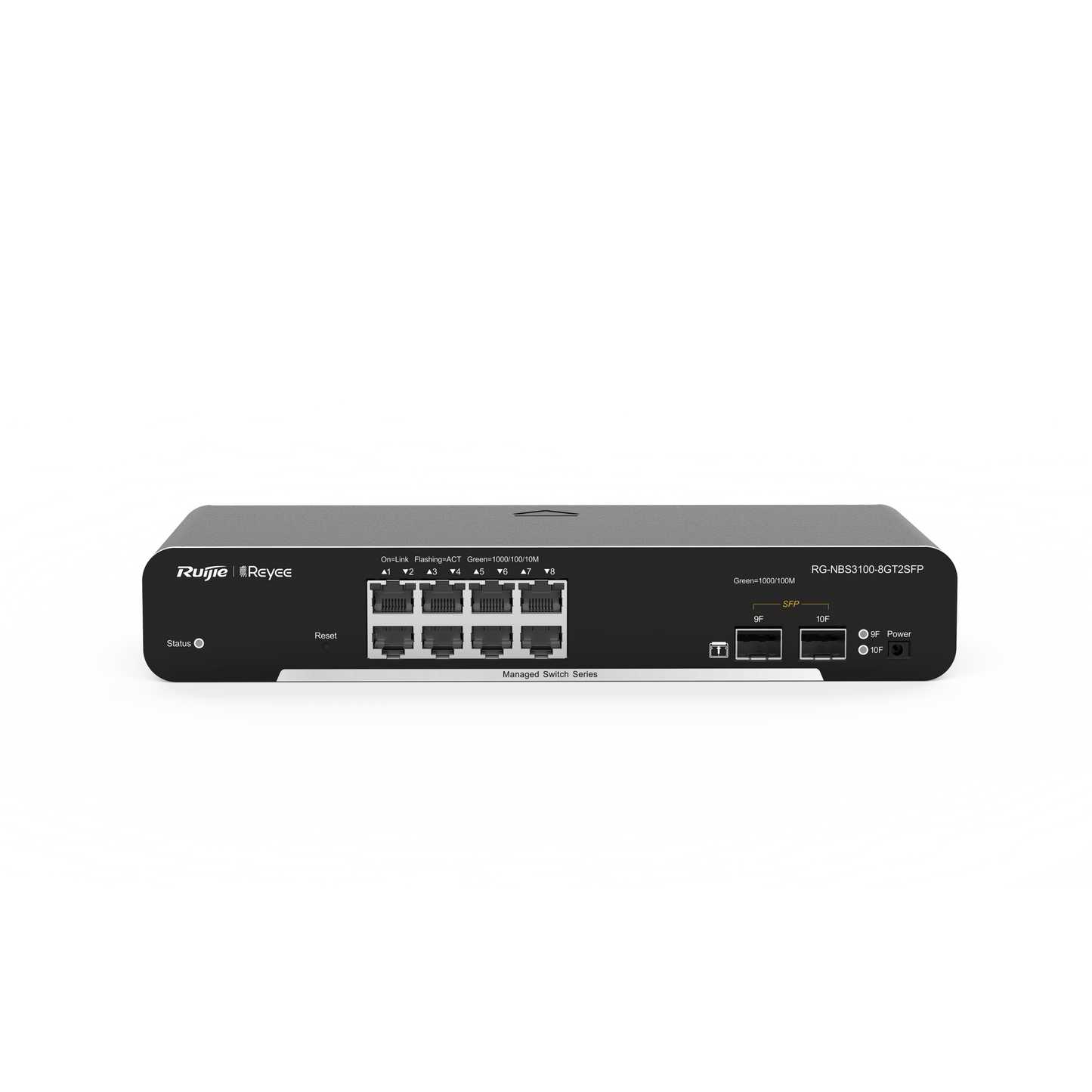 Switch Administrable PoE Capa 2 con 8 puertos Gigabit PoE 802.3af/at + 2 SFP para fibra 1Gb, gestión gratuita desde la nube, 125w