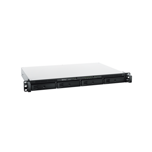 NAS RackStation RS422+ | 4 Bahías | 1U | AMD Ryzen R1600 | 2 GB DDR4 ECC | 570 MB/s Lectura | 530 MB/s Escritura | Puertos Dual 1GbE | Actualización 10GbE | Compatibilidad RAID | Synology DSM.